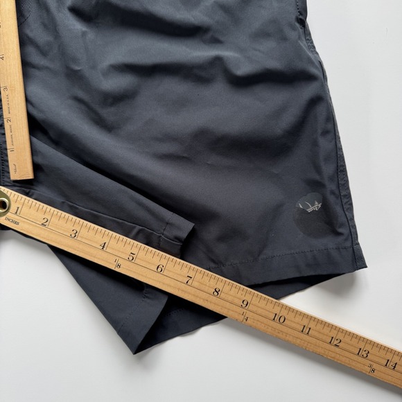 PSYCHO TUNA 6" Solid Unlined Swim Shorts Mens Medium Black Trunks‎ Elastic Waist - Picture 12 of 13